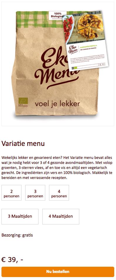 maak een keuze uit de ekomenu boxen