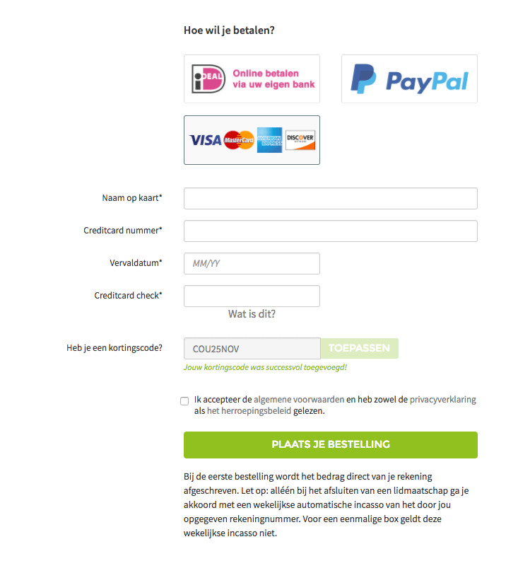 verifieer je betaalgegevens