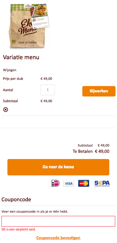 voer de geldige actiecode in